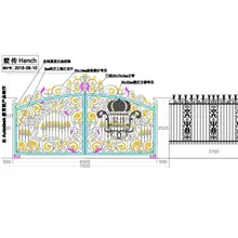 HENCH Венеция стиль декоративный железный кованый двойной подъездные ворота 20' высокое качество