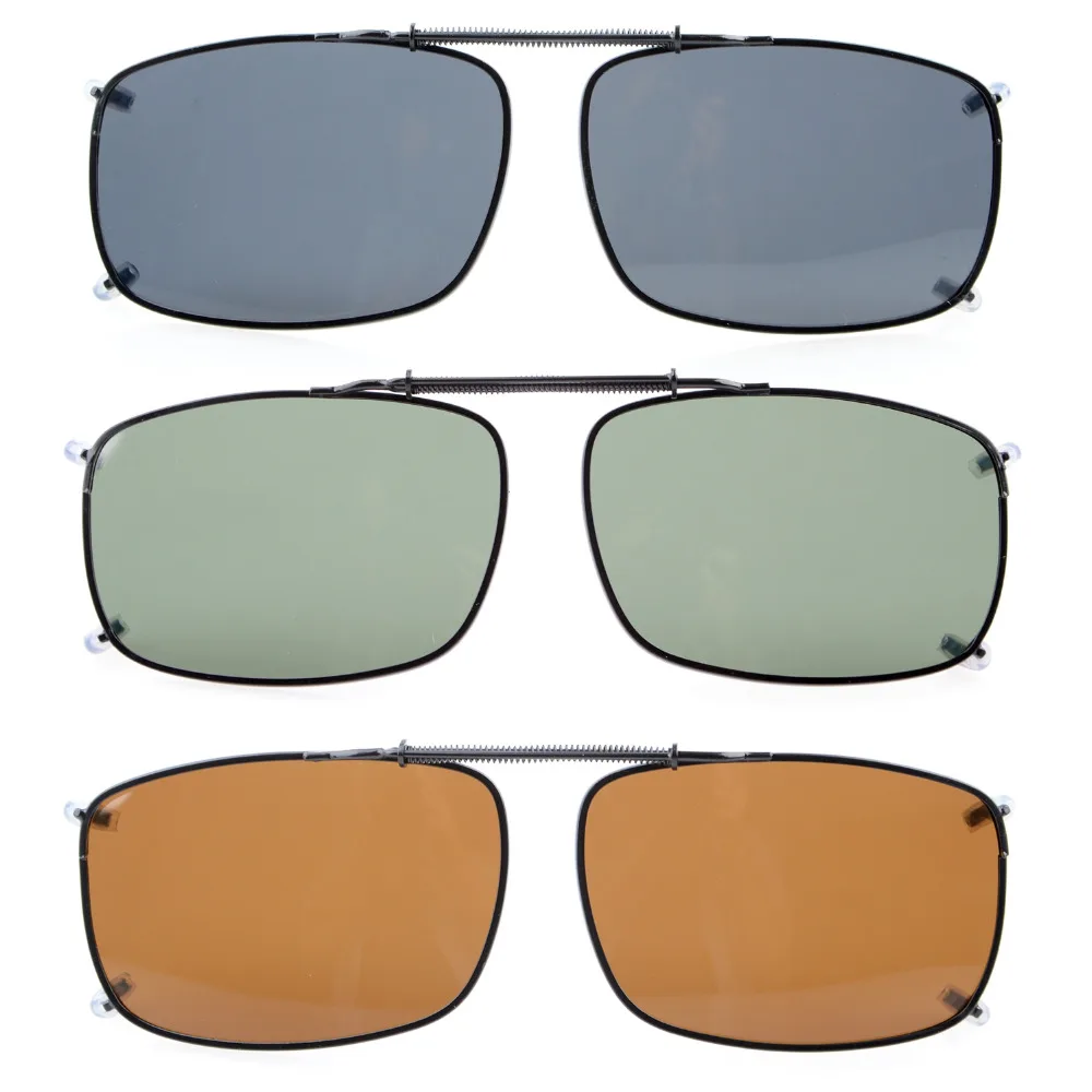 

C60 Mix Eyekepper Grey/Brown/G15 Lens 3-pack Clip-on Polarized Sunglasses 58x38 MM