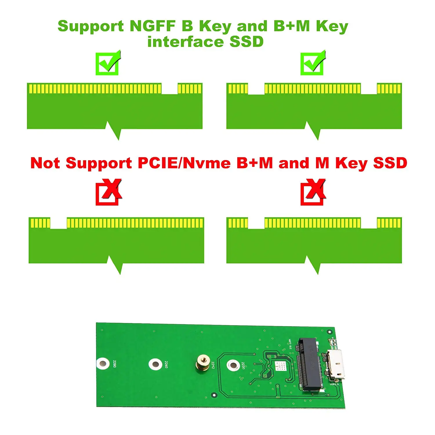 M.2 Sata Ssd для Usb 3,0 внешний считыватель Ssd конвертер адаптер корпус с Uasp, Поддержка Ngff M.2 2280 2260 2242 2230 Ssd остроумие