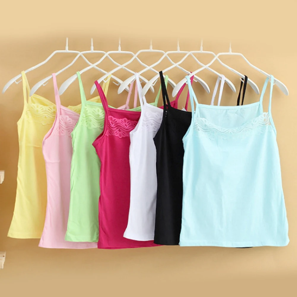 

Sexy Women Cotton Tank Tops Large U-Neck Lace Basic Tank top Strappy Vest Streetwear Casual Solid Summer Sleeveless Women Tops