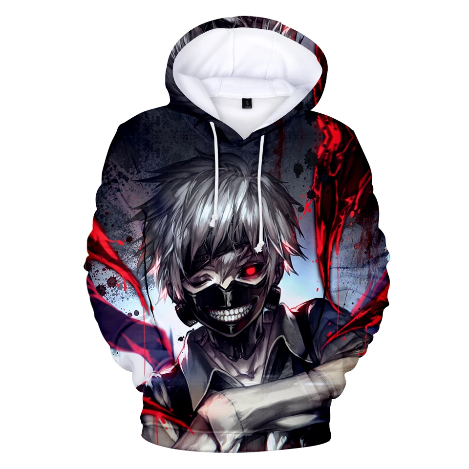 طوكيو الغول 3D هوديس بلوزات Mannen/vrouwen Trainingspakken أنيمي Kaneki كين 3D طباعة هوديس Dunne Herfst بلوزات