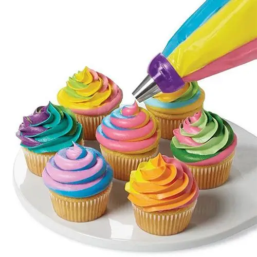 

1pc Useful Icing Piping Bag Nozzle Converter 3 Hole 3 Color Cream Coupler Cake Decor Tool