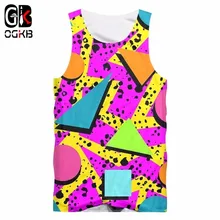 OGKB Новое поступление женский/мужской цветной треугольник 3D майка унисекс хип-хоп главных улиц в стиле панк майка без рукавов майки