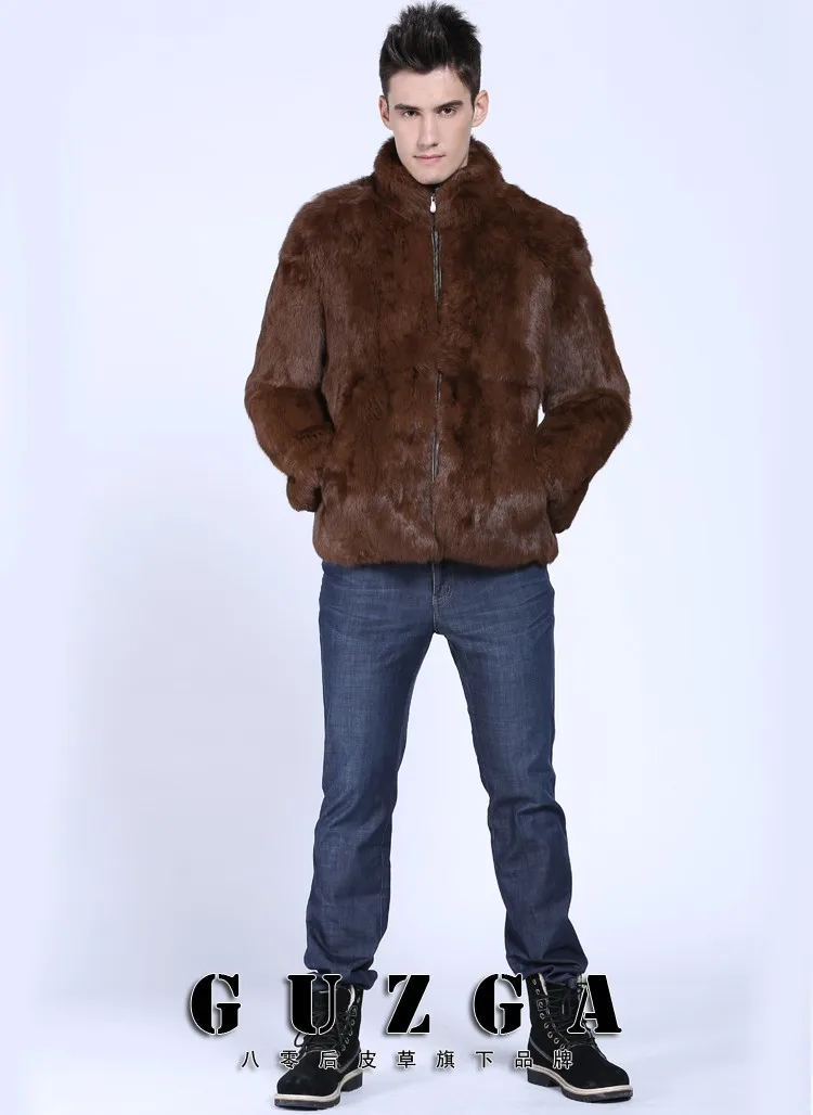 Новинка, Мужское пальто из искусственного меха кролика, мужская кожаная верхняя одежда, пальто, деловое повседневное пальто