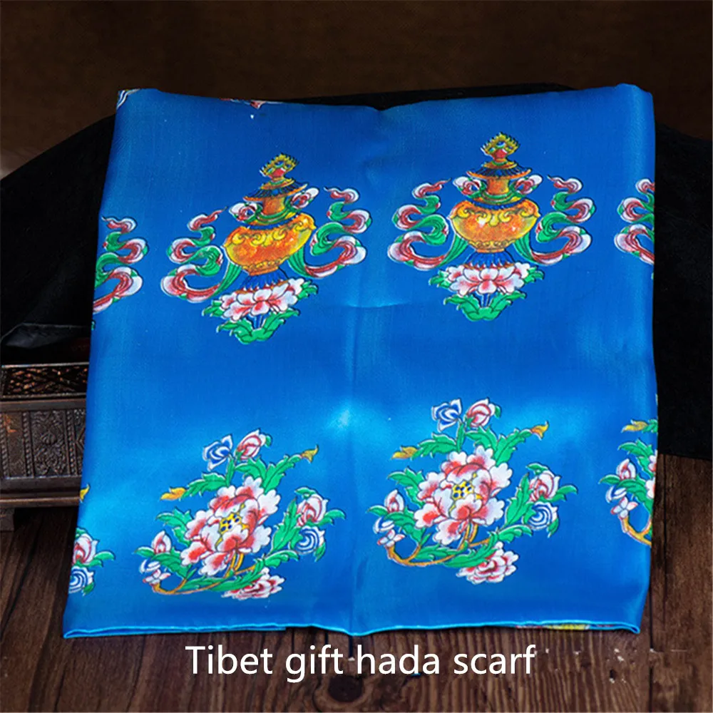 44cm whide White hand print hada Tibetan Buddhism in Tibet scarf hada