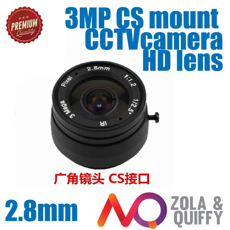 F1.2 2.8mm wide angle CMOS/ CCD CCTV camera lens 1/2.5 CCTV lens CS