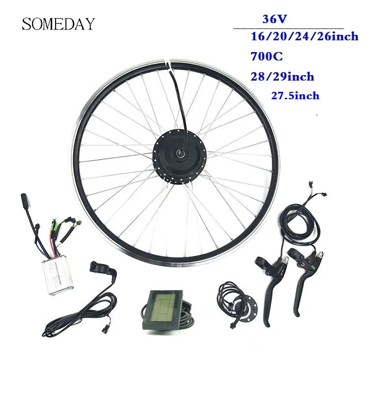 

SOMEDAY Electric Bicycle Conversion Kit 36V 250W front Brushless Gear Hub Motor Wheel For Front Wheel LCD3 Display Ebike kit