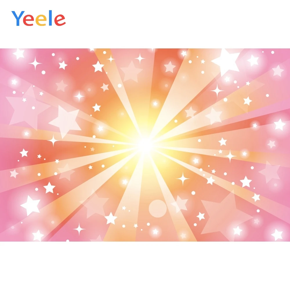 

Yeele Stripe Pink Gradient Star Light Bokeh Dreamy Photography Backgrounds Customized Photographic Backdrops for Photo Studio
