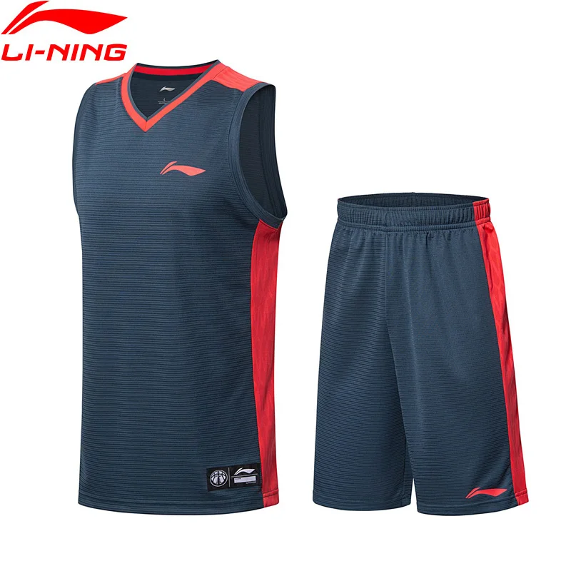 

(Clearance Sale)Li-Ning Men Basketball Competition Sets Comfort Breathable Vest + Shorts 2 Pcs LiNing Sports Suit AATN005 MSY172
