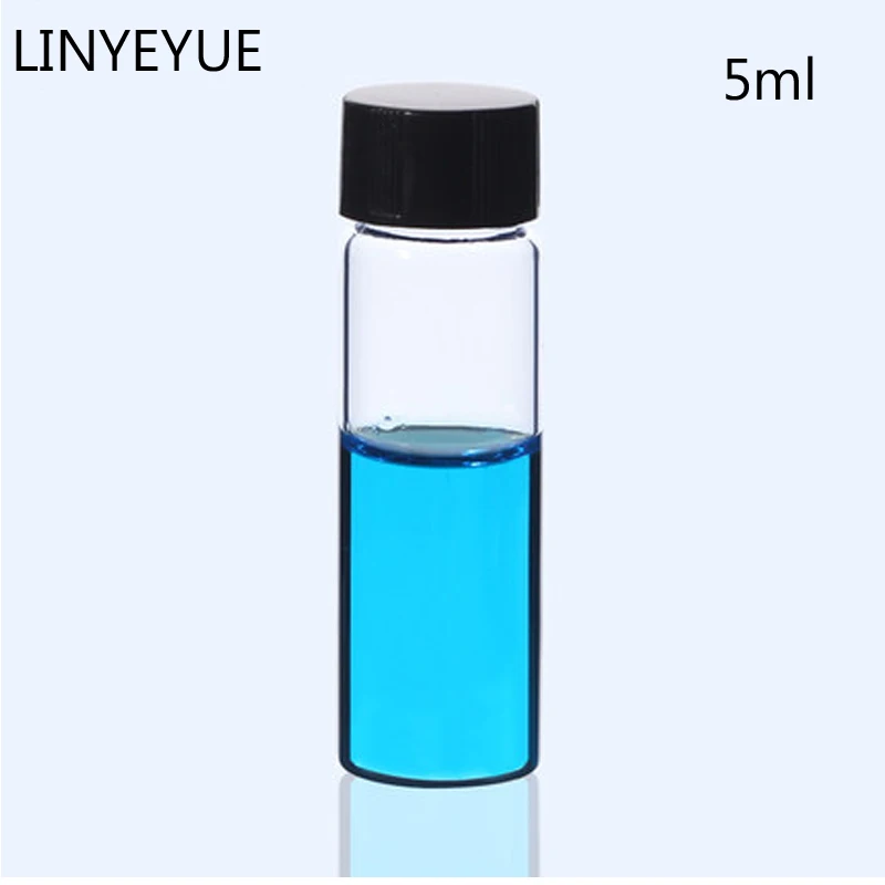 

5ml Sample Bottles Essential oil Vial with PE Inner pad Screw Cap Glass Test Tube Chemistry Laboratory Bottle Supplies Pack 10