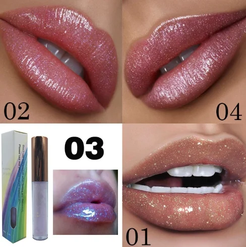 

6 Color Polarized Lip Gloss Glaze Chameleon Bright Flash Pearlescent Bright Moisturizing Lipstick Liquid Glitter Lip Gloss