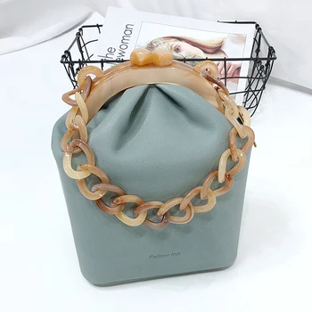 

Box Bucket Bag Women Handbag Acrylic Clip Evening Bag for Woman Chain Luxury Banquet Party Purse Shoulder Bags Purses 2018 New