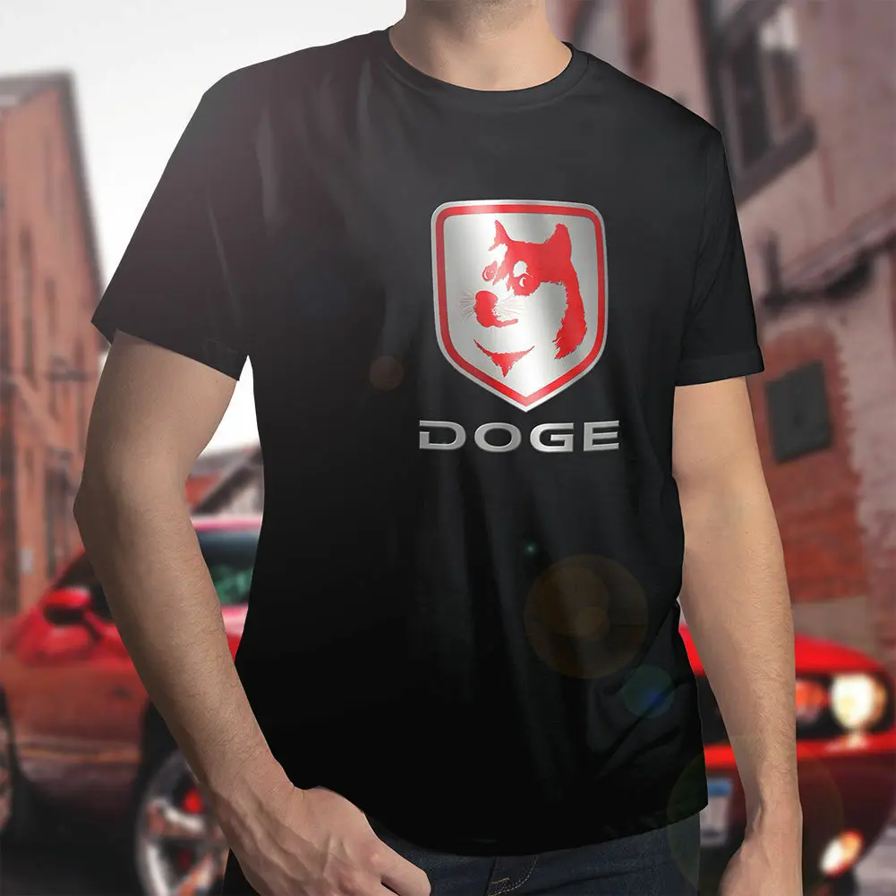 Doge Kabosu Shiba Inu Dog Meme Dodge Logo Parody Funny Humor Mens Tee T-Shirt | Мужская одежда