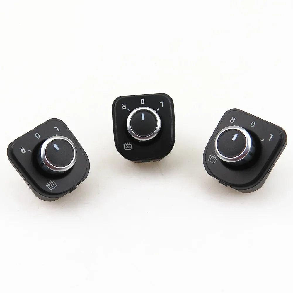 READXT 3X Chrome Power Side Mirror Control Knob Switch For Passat B6