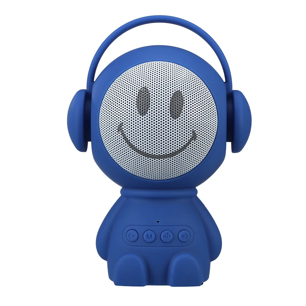 Популярный портативный мультяшный Робот Мини Bluetooth динамик s Bluetooth беспроводной приемник динамик стерео музыкальный плеер Z528 - Цвет: Blue