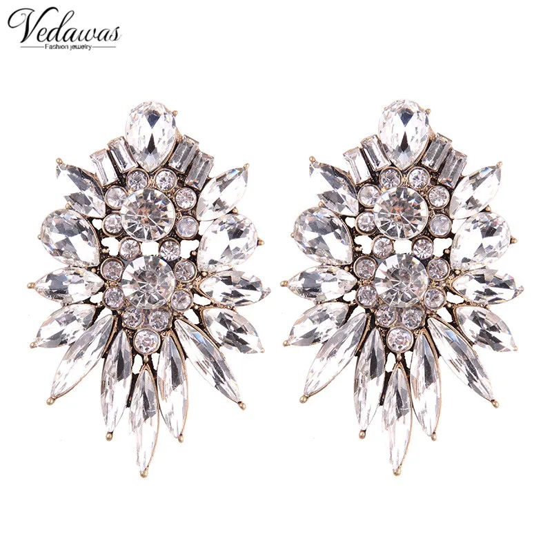

Vedawas Fashion Crystal Beads Stud Earrings For Women Good Quality Rhinestone Statement Earring Jewelry Wholesale 1754