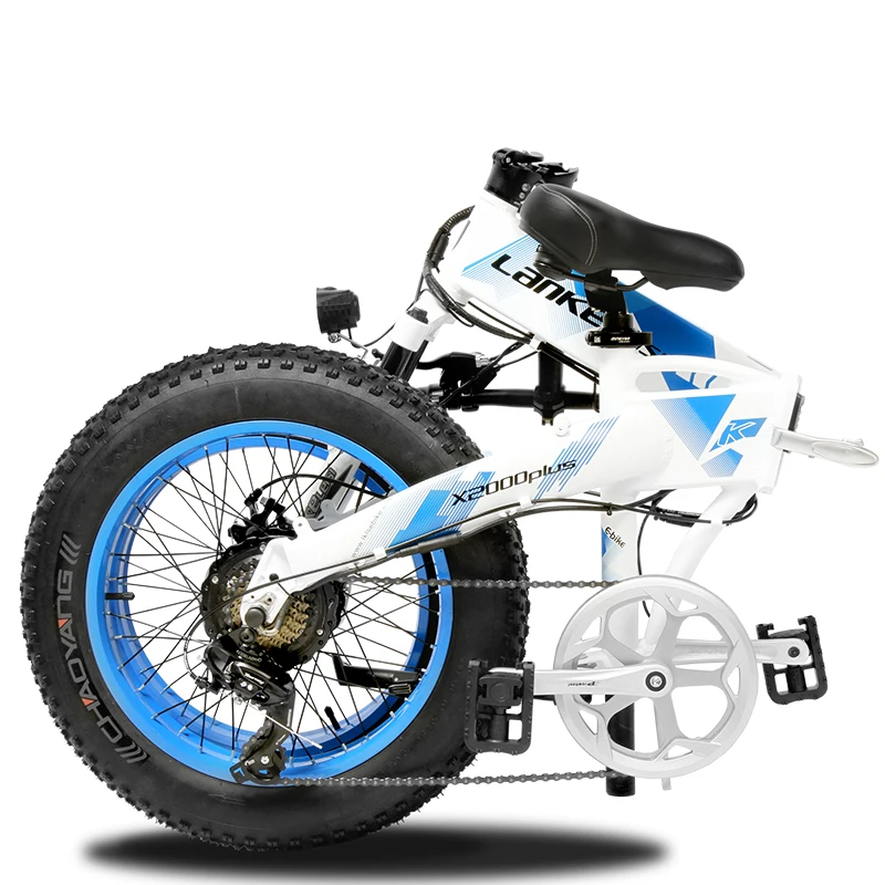  X2000 Fat Tire Electric Bicycle 48V 500W 12.8AH Lithium Battery Spoke Folding Electric Bike Big Tir