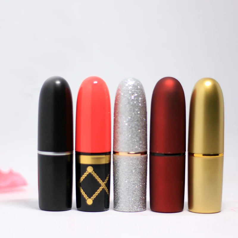 10/20/50pcs 12.1mm Bullet Shaped Lipstick Tube Black/Red/Silver/Gold