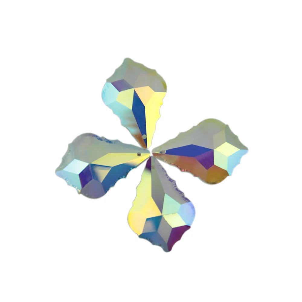 

300pcs/lot 50mm Colorful Crystal Maple leaf Prism Chandelier Parts Pendant Free Shipping