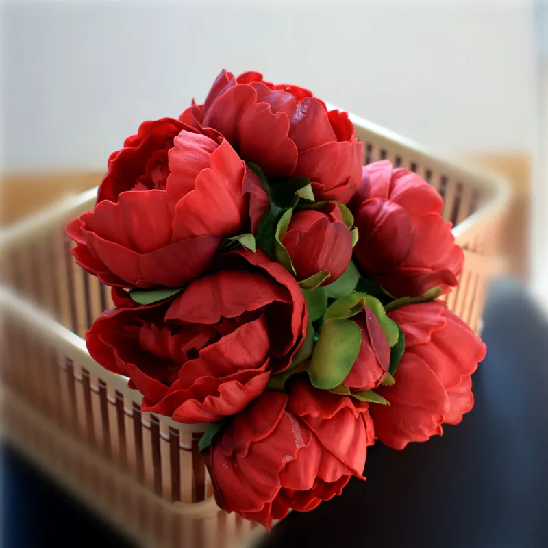 Buy white Pink Real Touch Peonies Bunch For Silk