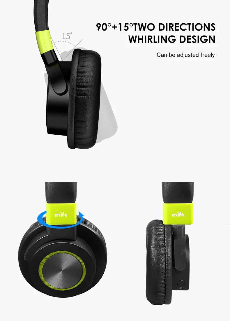Беспроводные Bluetooth наушники mifo F2, 1050 мА/ч, стерео наушники с басами, Bluetooth 4,1, гарнитура с микрофоном для iphone, xiaomi, компьютера