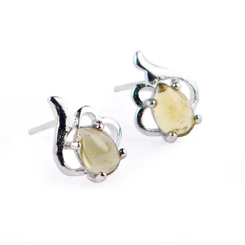 

Genuine Natural Tourmaline Quartz Crystal Water Drop Bead Party Earrings For Women Lady