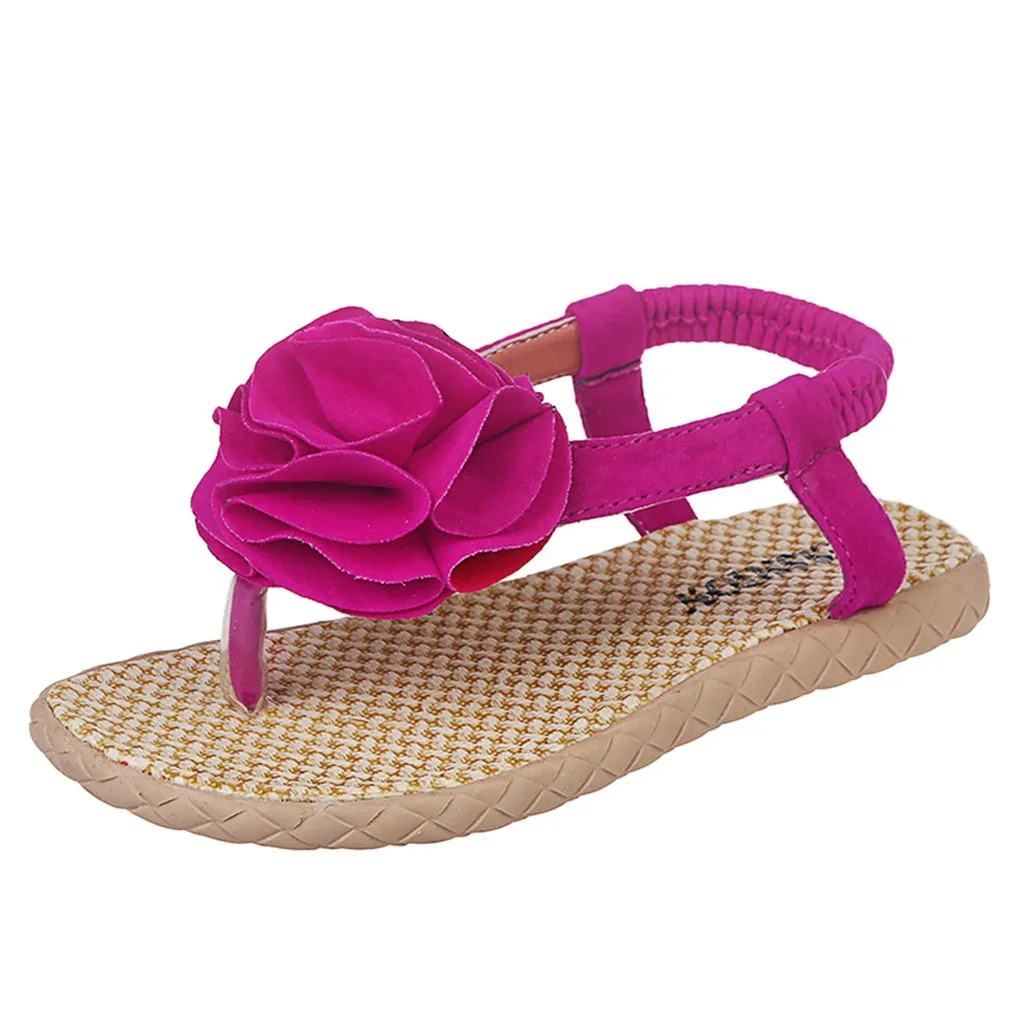 Летняя Детская мода для девочек большие цветы pinch пляжная обувь принцессы сандалии Детская летняя обувь# g40US