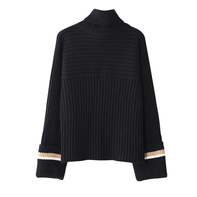 Billig Toyouth Vintage Armee Grün Rollkragenpullover Frauen Allgleiches Gestrickte Pullover Und Pullover Kontrast Farbe Pull Femme Hiver