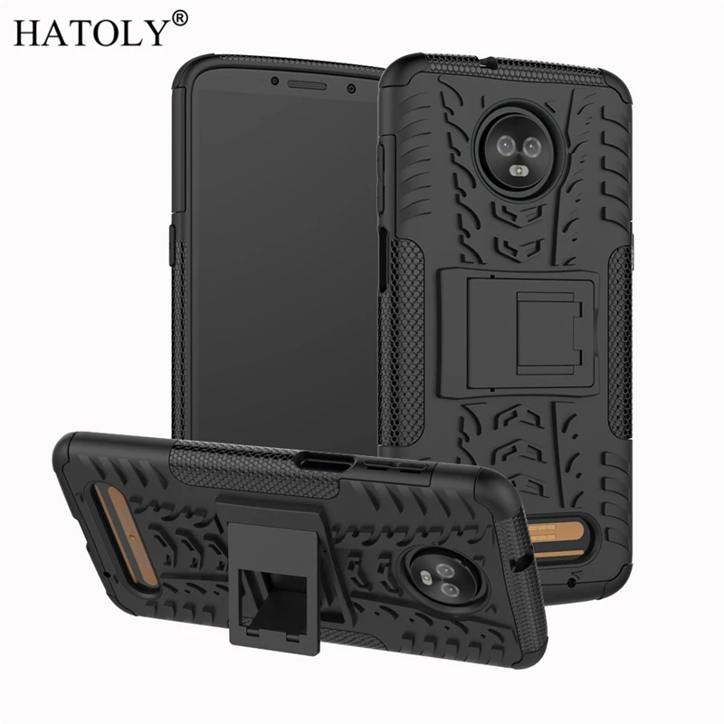For Cover Motorola Moto Z3 Play Case Armor Hard Rubber Silicone Phone