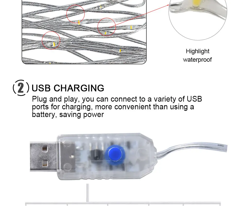 300leds Copper Wire USB Curtain Led String Light (8)