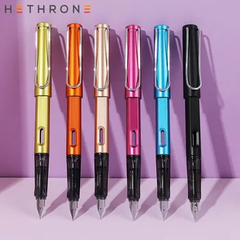 

Hethrone 0.38MM nib Fountain pens colorful Simulated metal ink pens Stationery Calligraphy Pens signature pen for Business 03855