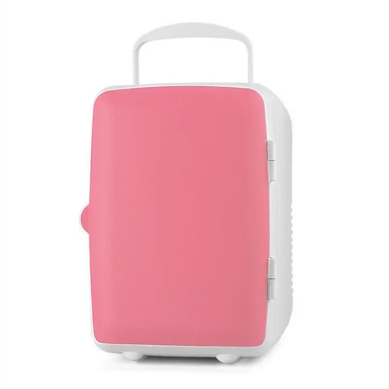 12 В Мини Портативный 4L охлаждающий согревающий холодильник морозильник теплый плед для авто автомобиля для дома офиса улицы пикника - Название цвета: Pink