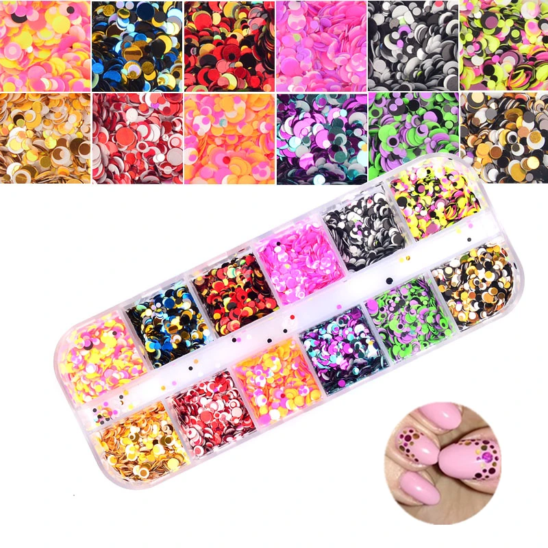

12 Type/Box Dazzling Unicorn Nail Glitter Dust Mermaid Effect AB Colorful Sugar Fine Powder Nail Art Sequins