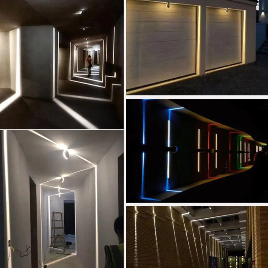 Thrisdar 360 градусов 10 Вт RGB светодиодный оконный порог дверь рамка настенный светильник с удаленным отельным KTV коридор прохода луч линии стены лампы