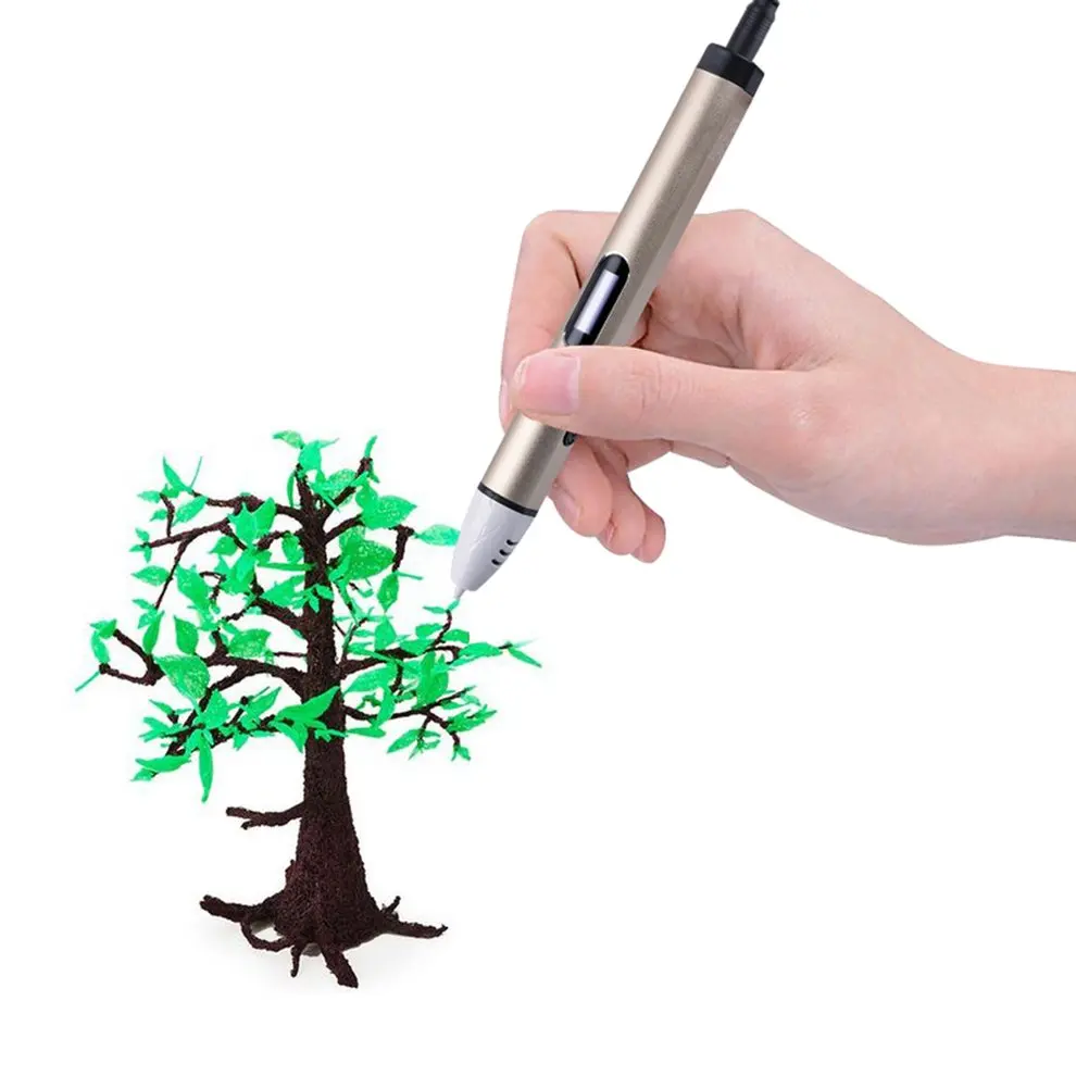 

Smart 3D Printer Pen Aluminum Low Temperature Children 3D Printing Pen PCL Filament 3D Painting Drawing Pen Best Gift