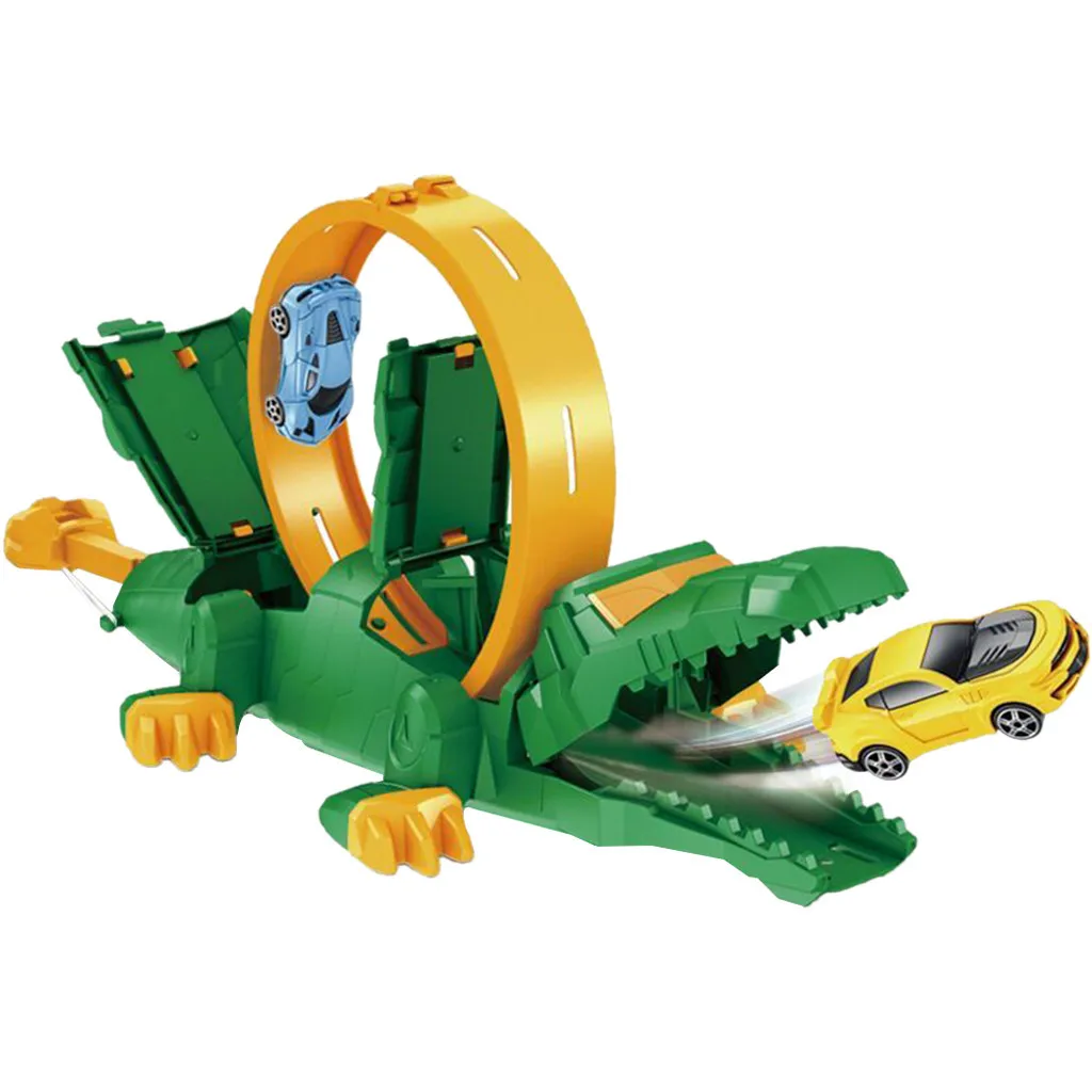 

Mechanical crocodile catapult toy car Educational track Car Children's gift Toys For Kid Gifts Educational Toy For Gift MJ1129