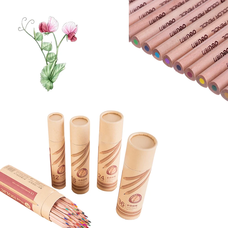 

12/18/24/36/48 Colors Naturl Wood Pencils Set Lapis De Cor Artist Painting Oil Color Pencil Drawing Sketch To Paint