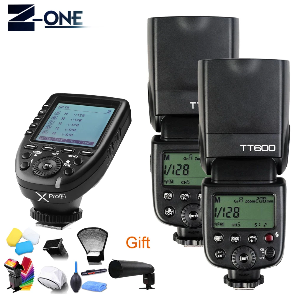 Фотовспышка Godox TT600 GN60 HSS 1/8000s + 2 4G Беспроводная система X передатчик Xpro F для Fuji