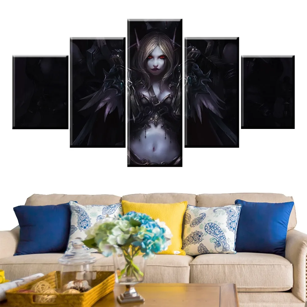 Canvas Modern Pictures Home Decoration 5 Pieces Dota 2 Paintings Wall Artwork Hd Prints Game Poster