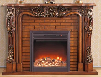 

European style fireplace set W150cm wooden mantel electric fireplace firebox insert artificial LED optical flame decoration