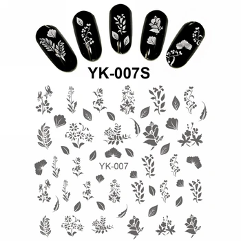 

Gold/ Silver Water Stickers Metallic Nail Decals FLOWER ROSE SWIRL VINE VIOLET MAPLE LEAVES GRASS TRUMPET FLOWER YK007-012