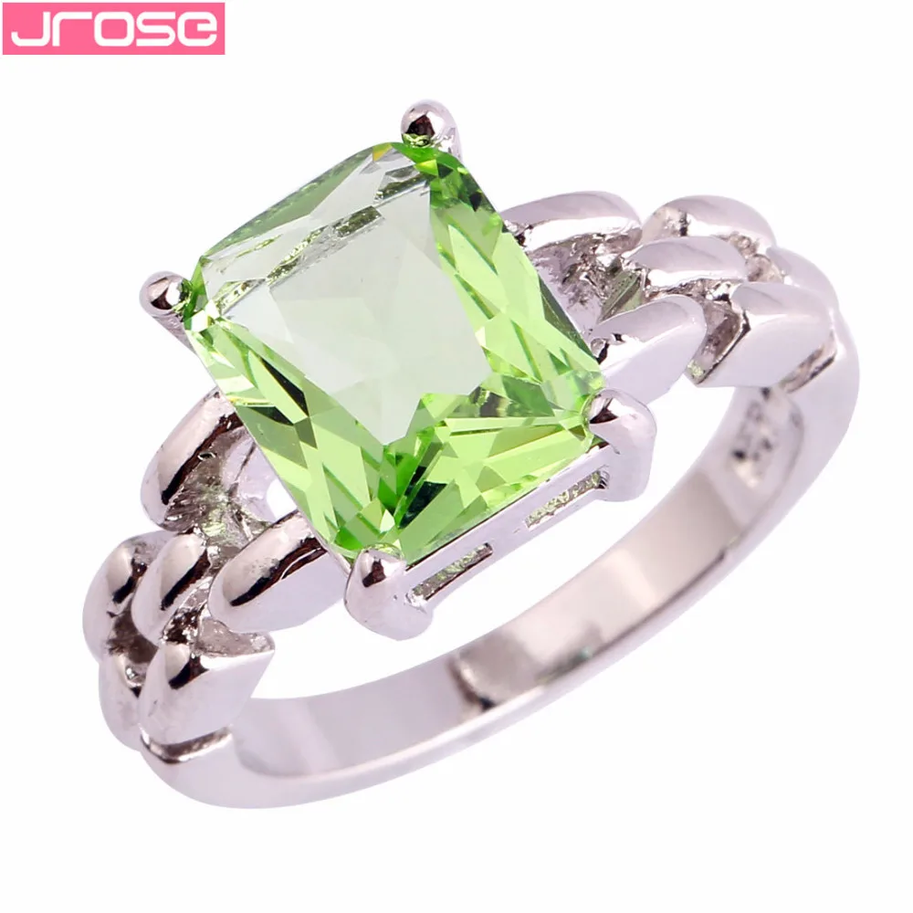 Оптовая продажа JROSE 0 99! Новое поступление модное зеленое серебряное кольцо с