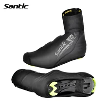 SANTIC Winter Cycling Shoes Cover Thermal Waterproof Fleece Road Bicycle Bike Shoes Cover Men Women Full Overshoes Size 39-44