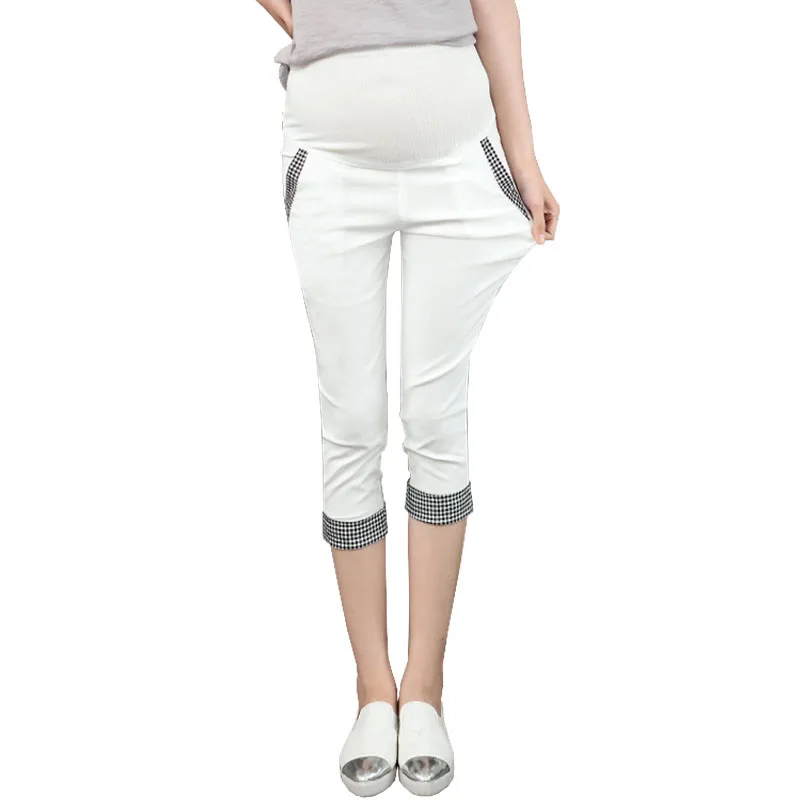 Elastic Waist Skinny Pants Maternity Capris For Pregnant Women Clothes