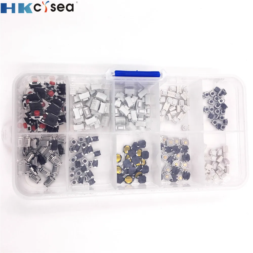 

HKCYSEA 250pcs/lot 10 Types Tactile Push Button Switch Car Remote Key Button Microswitch For Hyundai Kia V-W Toyota Buick key