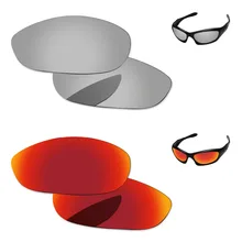 Хром серебро и огонь красный 2 пары зеркальные поляризованные Сменные линзы для монстров очки для собак рамка UVA и UVB Защита