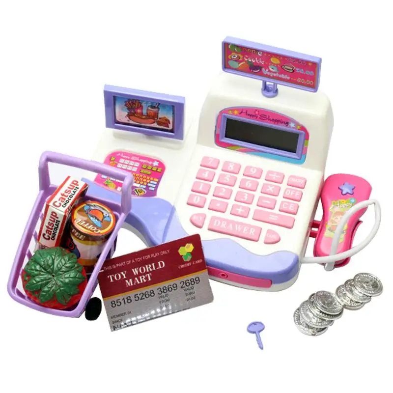 Cash Register Toy Supermarket Toy Display and Scanning Function Kid Education High Quality