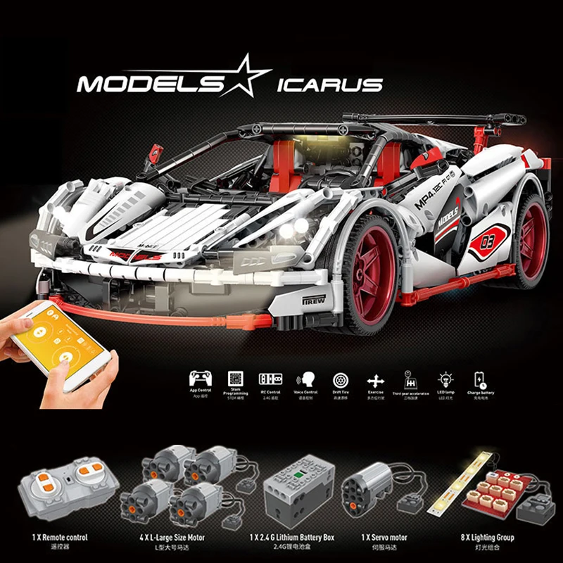 Technic Series MOC 3918 6687 16915 гоночный автомобиль 13067 13073 13090 набор строительных блоков Кирпичи приложение управление RC автомобили
