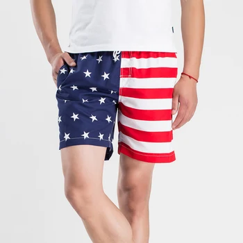 

Raise Trust New Summer Casual Men's Beach Shorts Fashion Print striped stars Streetwear Short Pants Swimwear Board Shorts