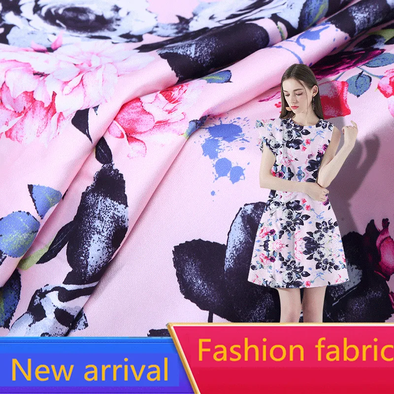 

2019 New Arrival Wholesale (1meter/lot) Summer Soft Silk Chiffon Fabric Printed for Making Women Dress Width 160cm Hot Sell